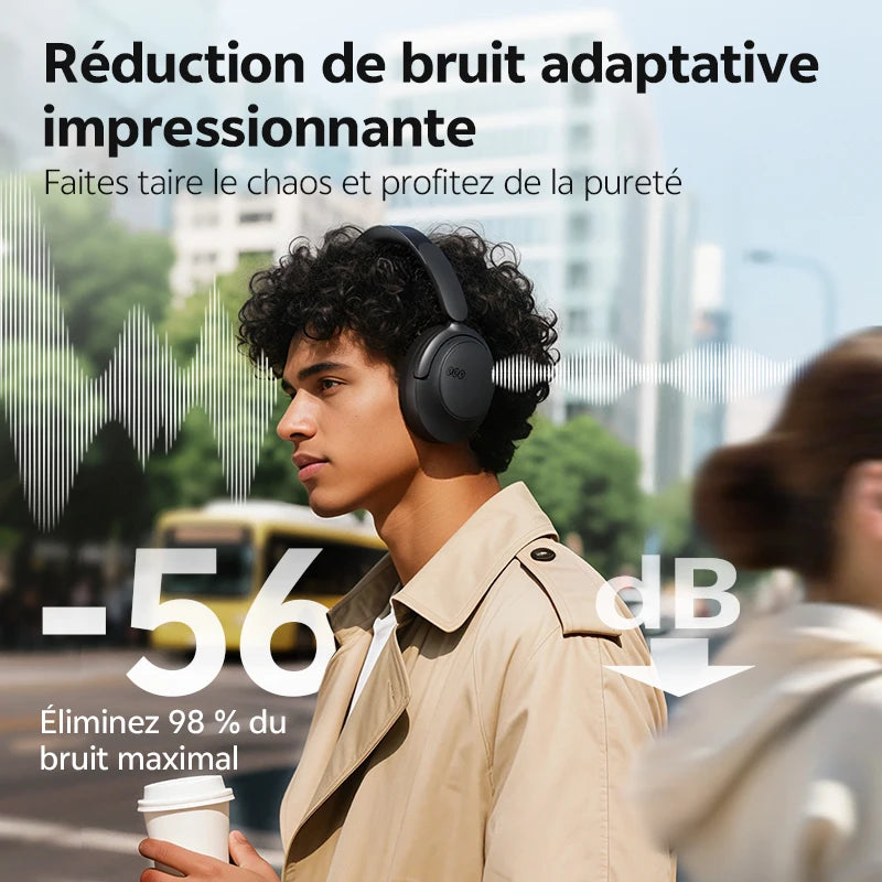 Casque QCY H3S ANC -56dB Hi-Res LDAC Bluetooth 6.0 - 102h Autonomie